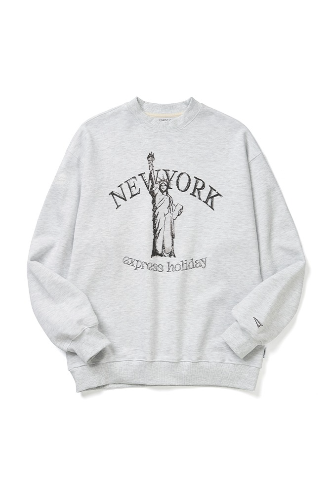 New York Landmark Sweatshirt_White Melange